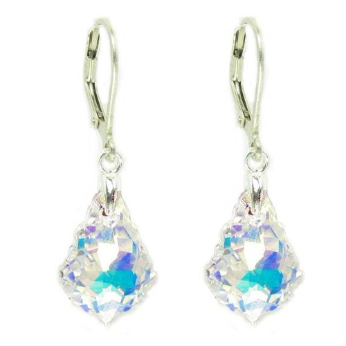 Pendiente colgante barroca de plata de ley hecha con elementos Swarovski - Imagen 2 de 4