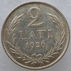 KAPPYSCOINS G9811   LATVIA 1926   SILVER 2 TWO  LATI   EX / AU