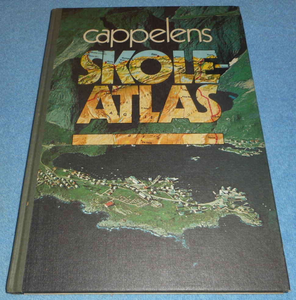1984 Norwegian HC Book Cappelens Skoleatlas World Atlas Maps For
