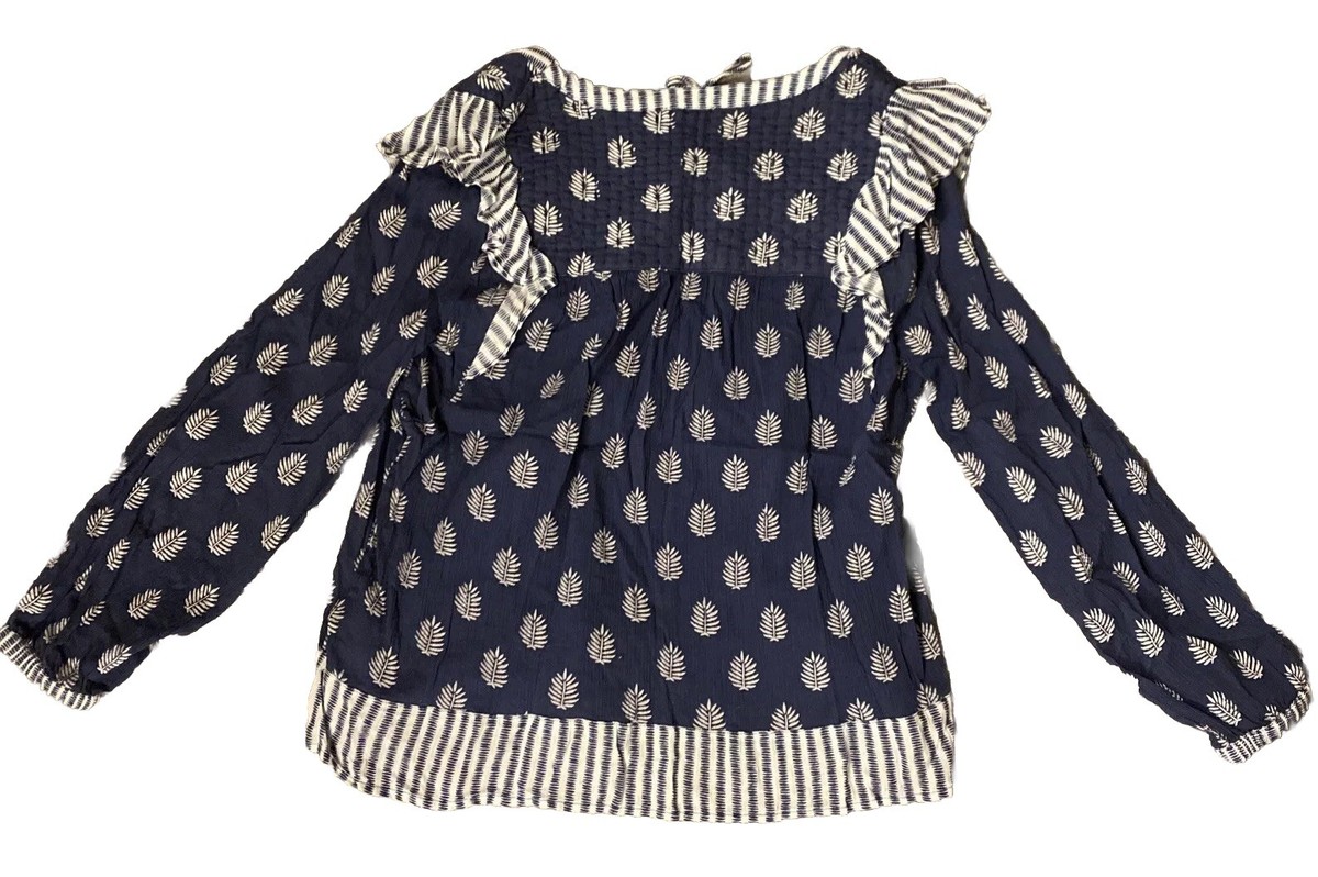 Vineyard Vines Women Fleur De Leaf Quilted Top Small Blue