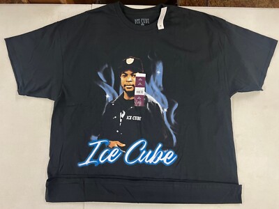 Ice Cube T Shirt Men's Size 2XL Black Graphic Tee Music Rapper Hip Hop ...