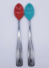 Vintage 2 Pc Lot 80s The First Years Feeding Spoons rubber ends