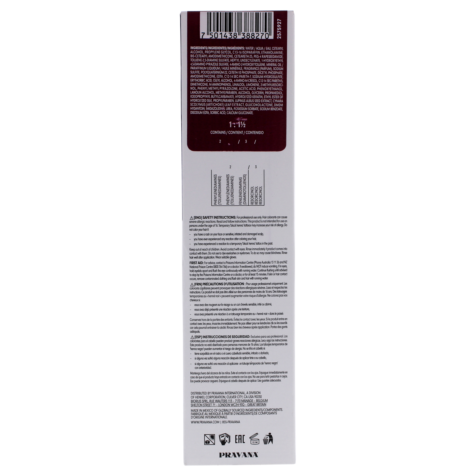 ChromaSilk Express Tones - Dark Mahogany by Pravana for Unisex - 3 oz Hair Color