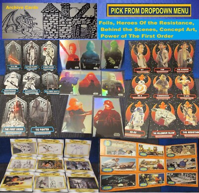 2015 Topps Journey to Star Wars: The Force Awakens INSERT Single or Set U-PICK-1