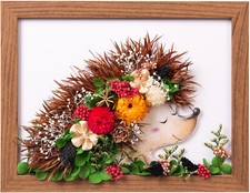 VGNQA Wooden Dried Flower Photo Frame,Forever Flowers,Dried Flower Display Decor