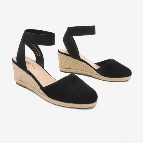 Damenschuhe Espadrilles Keilabsatz elastische Knöchelriemen eng anliegend elegante Schuhe - Bild 9 von 38