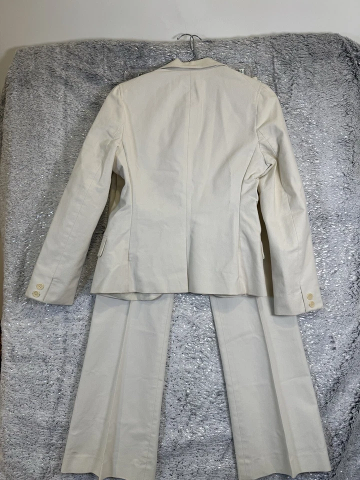 Conjunto Traje Theory Blazer Pantalones Marfil 2 Piezas 1 Botón Forrado Mujer Talla 6 Foto 3 de 4