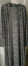 Y2k 90s Grey Marl Fleck Extra Long Cardigan Ankle Length Jennifer 8 10 Friend