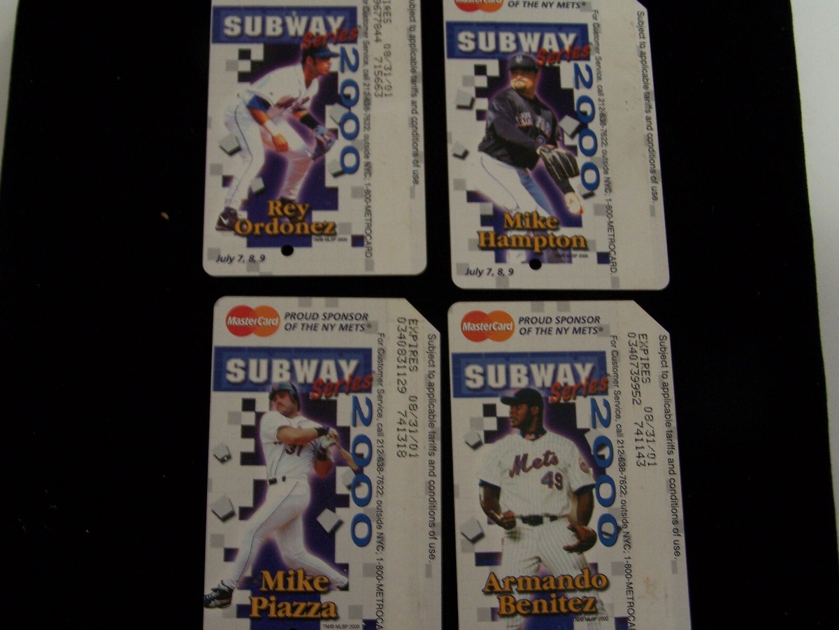 METROCARDS 2000 SUBWAY SERIES FOUR - 4 - CARD SET METRO CARDS METS