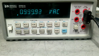 HP 34401A DMM CALIBRATED with DATA! BRIGHT DISPLAY! Bumpers 6.5
