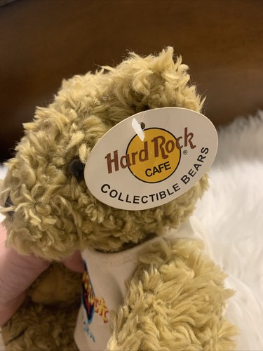 Hard Rock Cafe Paris Collectible Plush Fully Jointed Teddy Bear NWT Cute - Picture 8 of 9
