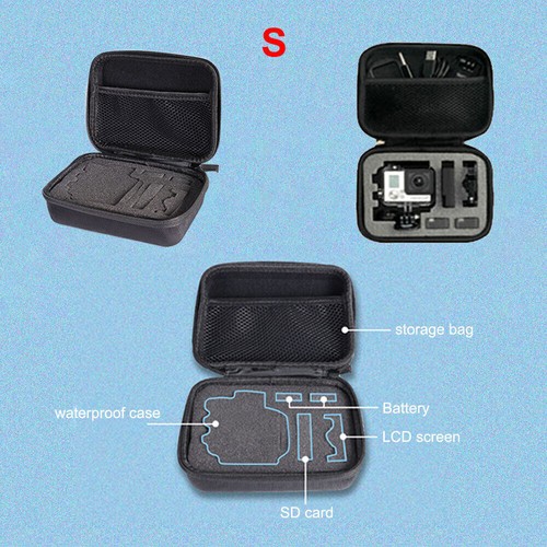 Portable Hard Case Shell Box With Foam Inside S/M/L For GoPro Hero MAX 9 8 7 6 - Picture 4 of 21