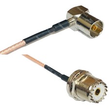 RG316 DVB Pal Female Angle to UHF Female BULKHEAD RF Cable Rapid-SHIP LOT