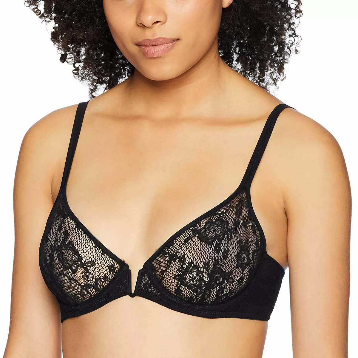 OnGossamer BLACK Racy Lace Plunge Demi Bra, US 32DD, UK 32DD