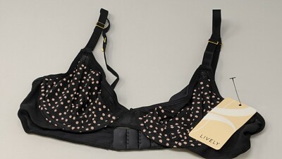 NWT Lively Women's 'Black Unlined Painted Pink Polka Dot' Bra, Size (34B)