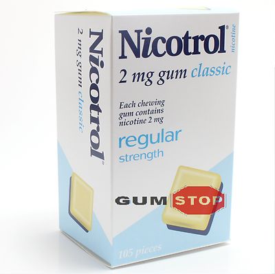 Nicotrol Nicotine Gum 2 MG Classic Flavor (420 Pieces, 4 Boxes) NEW 03/2028