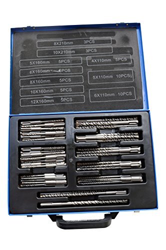 GARTLER PD-01661 Set 56 Punte SDS Plus per Cemento e Muro - Valigetta Metal
