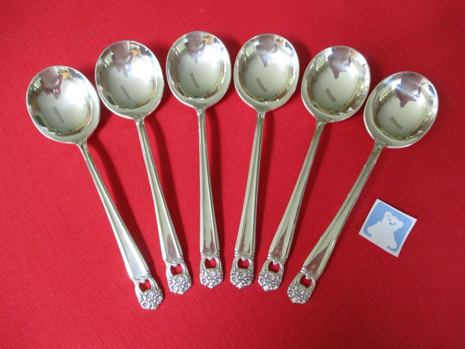 (6) 1847 Rogers Silverplate Gumbo Soup Spoons, 1941 Eternally Yours    #17