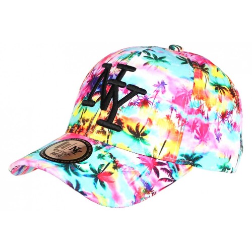 Casquette Enfant Rose et Verte Palmiers NY Baseball Sunrise 7 a 12 ans-Taille u