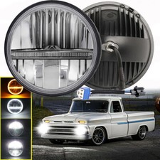 Fit Chevy Nova 1963-1978 Dot 7 Inch Round Led Headlight Black Hilo Sealed Beam Fit Chevy Nova 1963-1978 Dot 7 Inch Round Led Headlight Black Hilo Sealed Beam