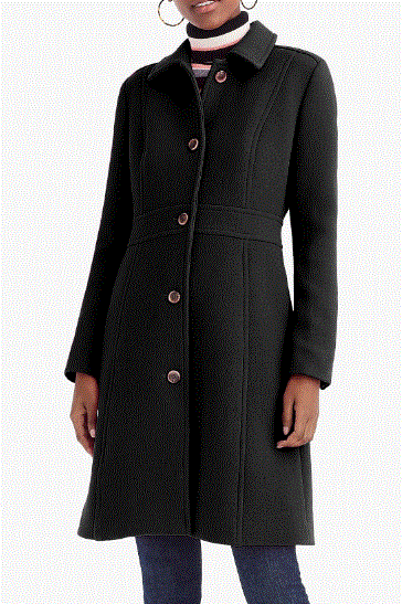 JCrew Double-Cloth Wool Lady Day Coat Thinsulate T4-T10 Black49622