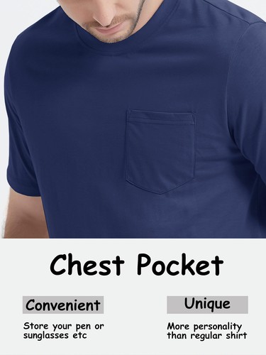 Camisas de bolsillo para hombre manga corta ligeras algodón verano tops camiseta de rendimiento - Imagen 45 de 188
