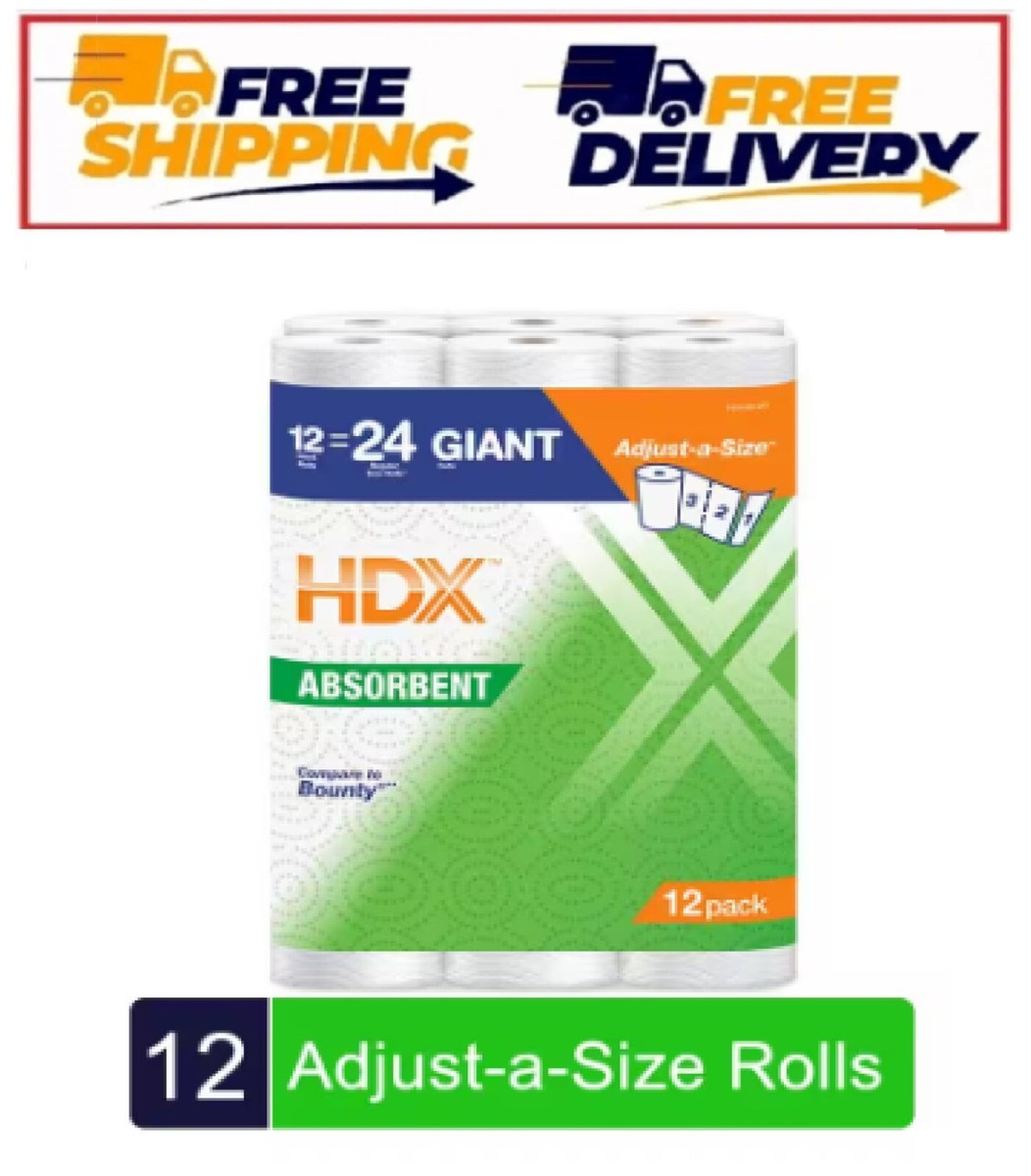HDX Select-A-Size White Paper Towel Roll, 140-Sheets, 12 Rolls Per Pack - Main Image
