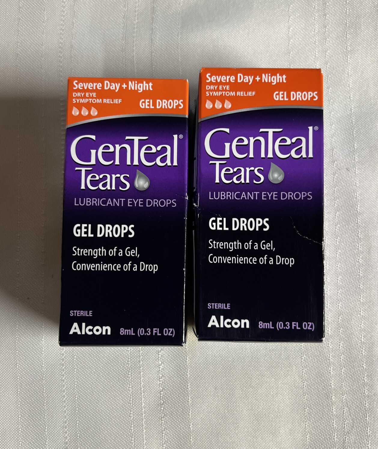 2 GenTeal Tears Gel Drops Severe Day + Night Dry Eye Relief 0.3 fl oz
