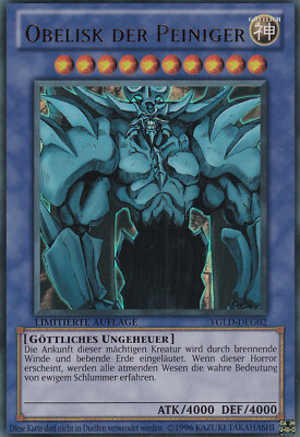 Yugioh YGLD-DEG02 Obelisk Der Peiniger (Ultra Rare) Good/EX Promo