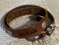 Leather Belt Vintage Western Made In Taiwan ROC Womens Cowgirl Rodeo