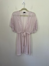 Sheer Lace Belted Robe Kimono Soft Pink Romantic Coquette Girl  Size M