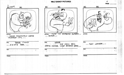 ALADDIN Disney Series Production Storyboard Copy LOT frm