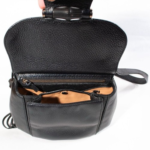 GUCCI • Runway Small GG Bamboo Tassel Black Leather Shoulder Crossbody Bag - Picture 15 of 18