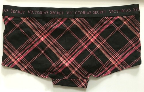 Victorias Secret Pink Plaid Boyshort Shortie Panties Size XL Logo Waistband Soft - Picture 7 of 10
