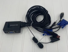 IOGEAR 2-Port USB VGA Cabled KVM Switch Remote Button GCS22U