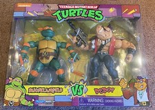 Teenage Mutant Ninja Turtles TMNT Michelangelo vs Bebop Playmates Walmart Exc.