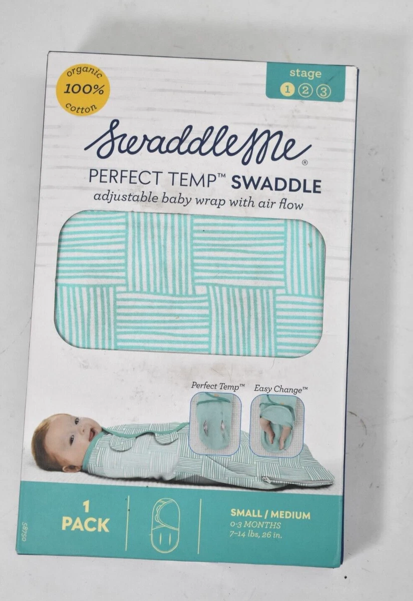 SwaddleMe Luxe Perfect Temp Swadde w 100 Organic Cotton Small Medium Size