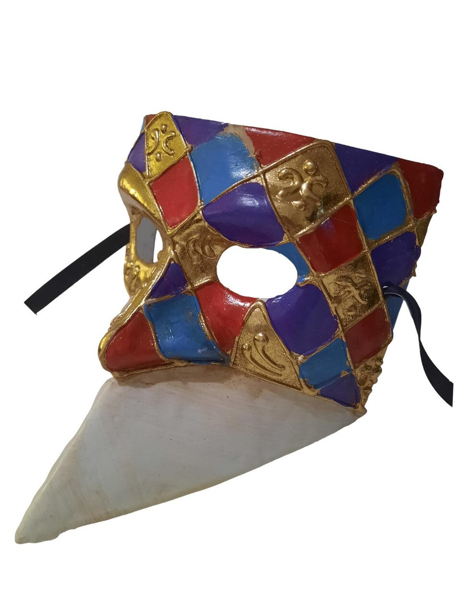 Royal Harlequin Bauta Red Purple Blue Gold Venetian Mens