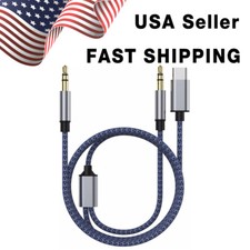 2 in 1 3.5mm Aux Cable to 3.5mm Audio Aux Jack Cable with USB C Cable Blue 1.2M