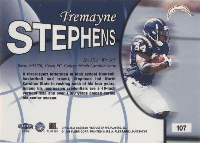 1998 Fleer Brilliants Tremayne Stephens #107 for sale | eBay