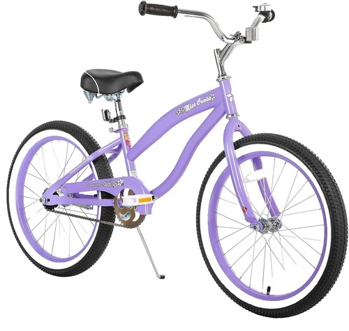 Kaiwrxin 20 Inch Girls Bike, Single Speed Kids' Bicycles With Basket And Kickstand, Kids Beach Cruiser Bike For Girls, Adjustable Seat, Multiple Colors (Green