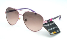 Foster Grant Ladies JANETTE Purple Aviators With Floral Blur Sunglasses 100 UV