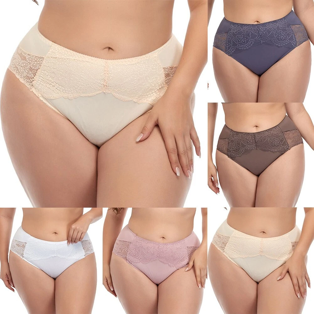 Sexy Lace High Waist Seamless Panties for Plus Size Women Big Size