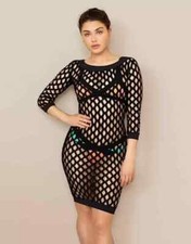 Agent Provocateur Solen Black Fishnet Cover Up / Dress - Size S/M - Sample Sale