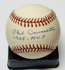 Phil Cavarretta 1945 NL MVP Chicago Cubs Signed Autographed ML Baseball COA