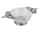 Stunning Pewter & Glass Scottish Highland Stag Toasting Celebration Quaich