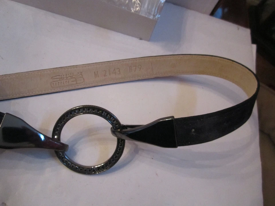 SIMON HEBILLA DE CINTURÓN Y CINTURÓN - CRISTALES DE SWAROVSKI - CUERO JENKINS - BBA - 27 Foto 2 de 4