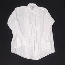Brooks Brothers Tuxedo Shirt Mens 16-32 White Bib Pleated French Cuff Cotton