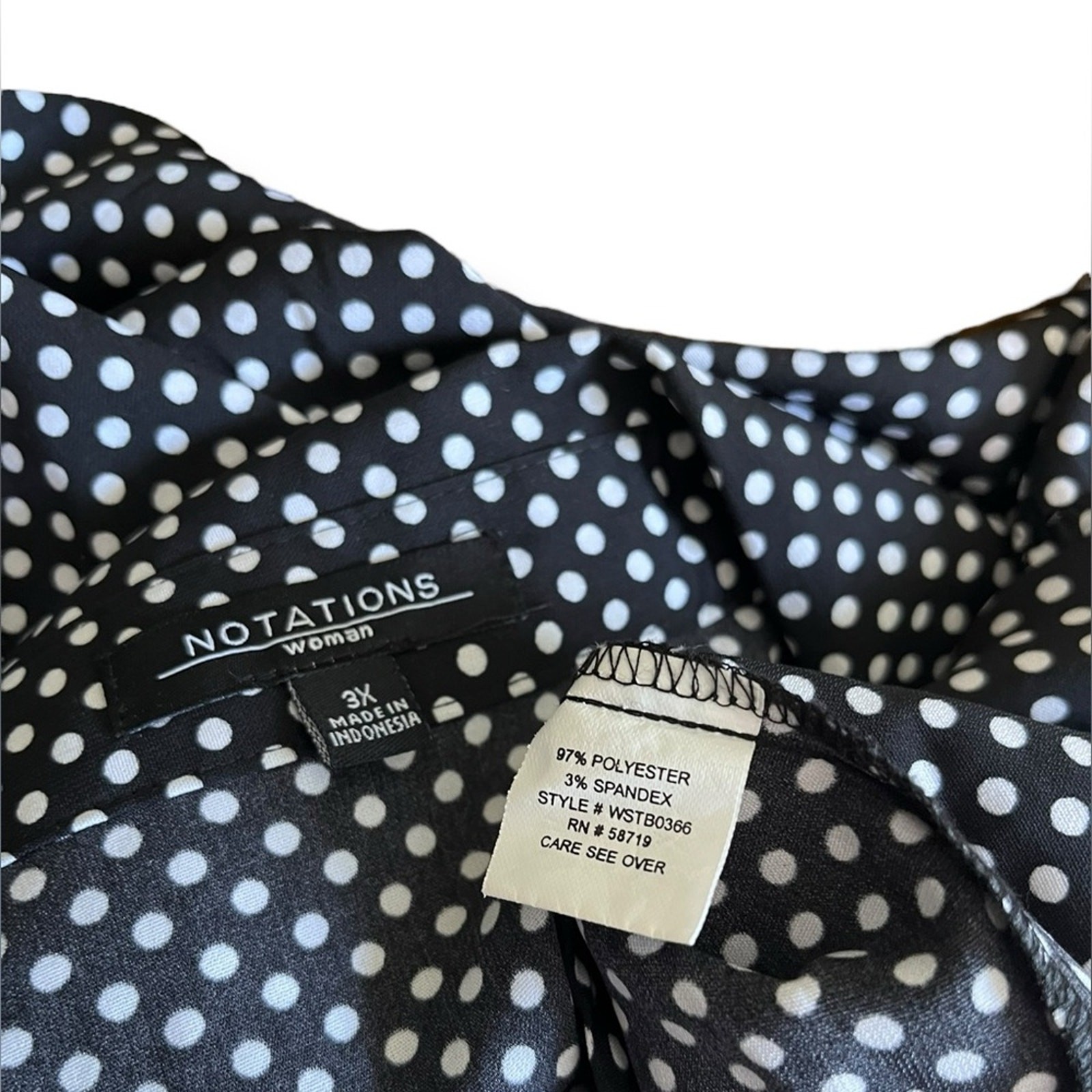 Notations Woman Plus Size button front polka dot … - image 8
