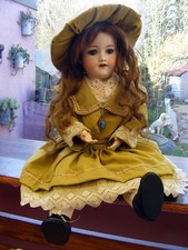 Magnifique poupée ancienne tête en porcelaine yeux dormeur Armand Marseille h 54